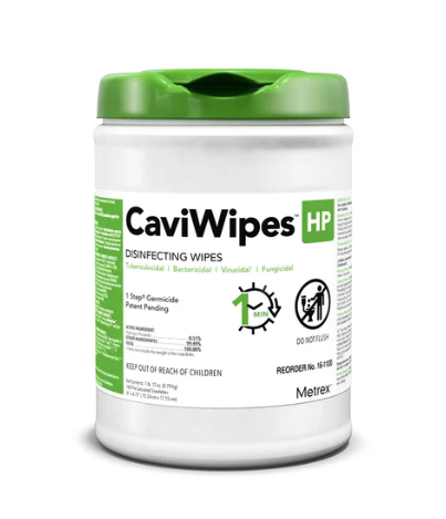 CaviWipes™ HP Disinfectant Towelettes – 6" × 6.75" | 160/Canister | Metrex
