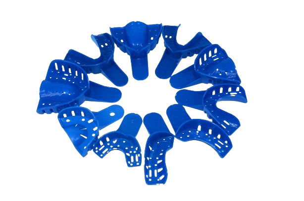 Disposable Perforated Impression Trays Dark Blue Assorted Sizes | Pack of 12