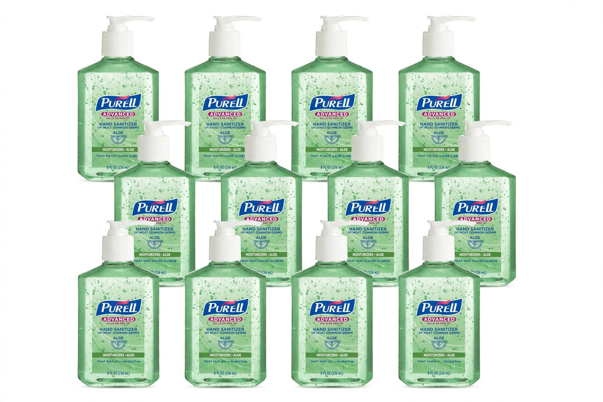 PURELL Advanced Hand Sanitizer with Aloe | 8 oz Pump Bottle | 12-Pack
