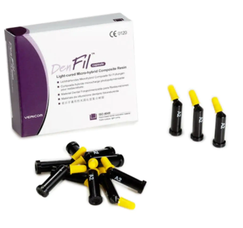 DenFil Capsule, Light-Cured Restorative Micro Hybrid Composite Resin, 20 * 0.25 g capsules